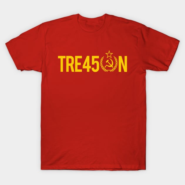 Treason 45 - Tre45on - Soviet hammer and Sickle T-Shirt by skittlemypony